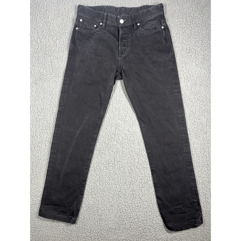 Buck Mason Maverick Slim Mens Jeans 31x34 (30x29) Double Dipped Black Button Fly